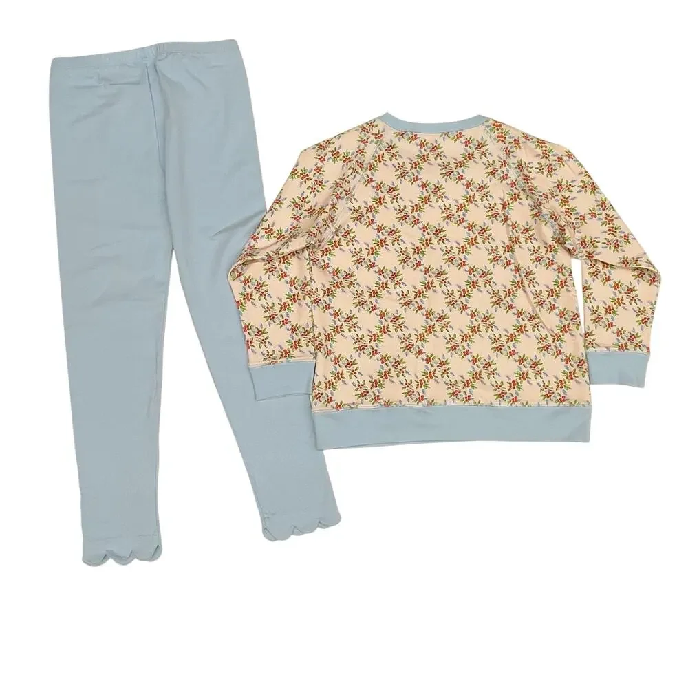 NWT James & Lottie Size 5 Christmas Floral Sweatshirt & Legging Set